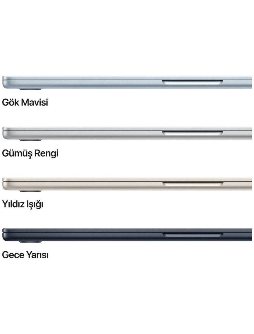 Apple MacBook Air M4 24GB 512GB SSD macOS 15" Taşınabilir Bilgisayar Gece Yarısı MC6L4TU/A